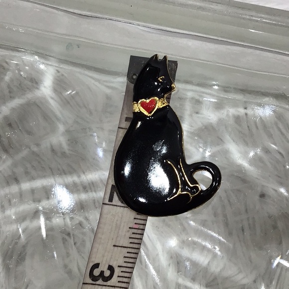 Vintage signed Vero black cat brooch pin - Picture 5 of 7